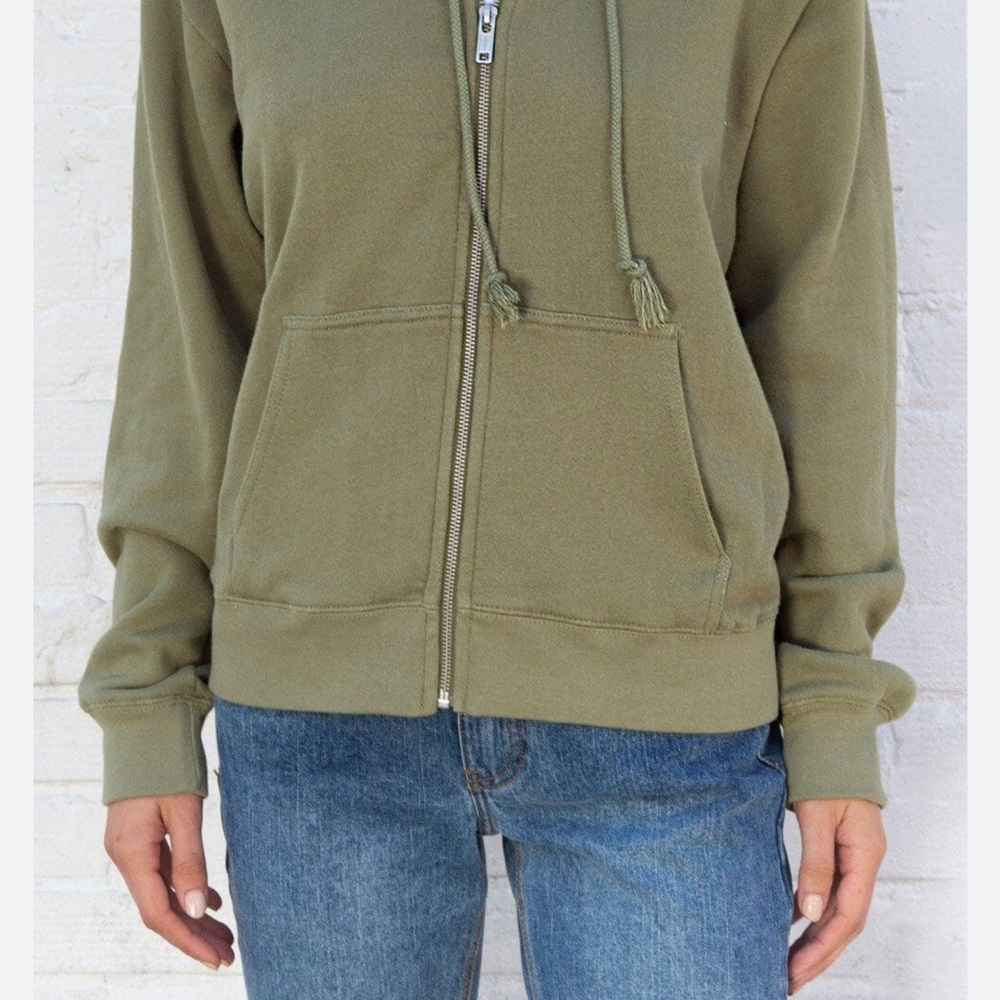 Brandy Melville Green Long Sleeve Hoodie Relaxed Fit